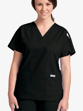 Women's Black MOBB V-Neck Medical Scrub Top XS